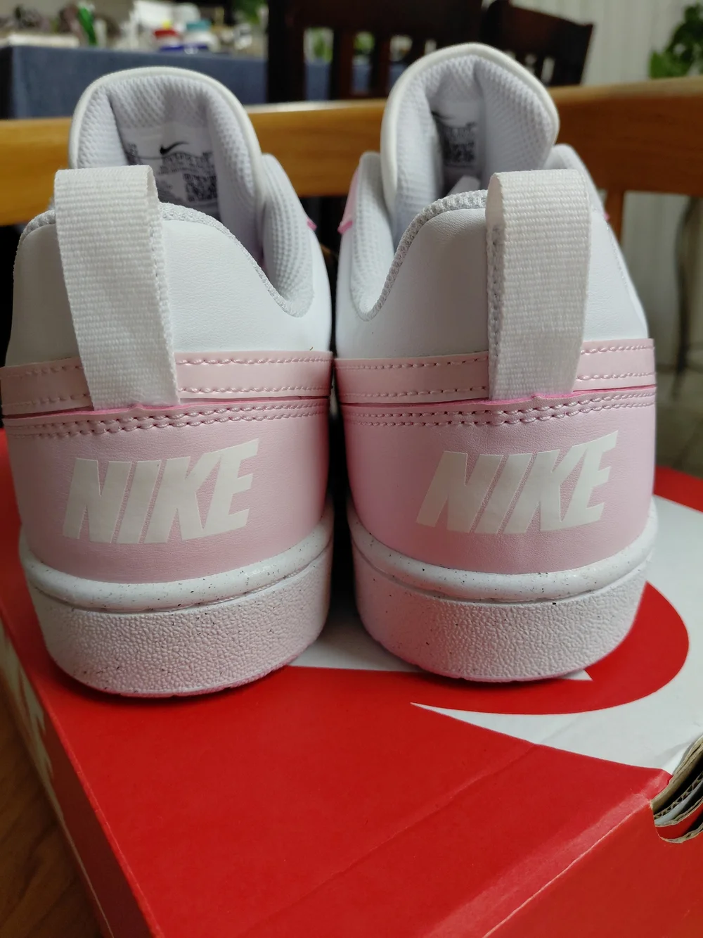 Brand New Nike Court Pink & White Low-Top Sneakers